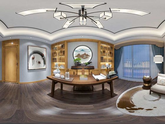 Luxuriöses Wohnzimmer in 360 Grad Ansicht - 360-Grad-Tour