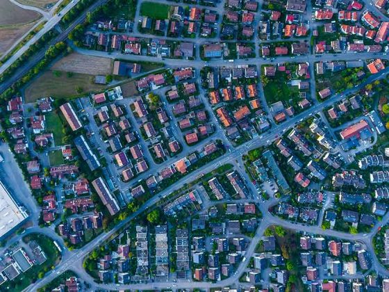 Luftbild eines deutschen Ortes | Immobilienkauf